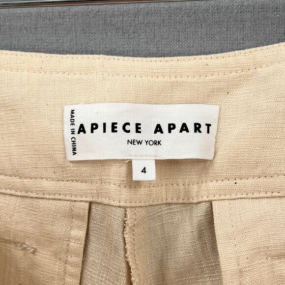 APIECE APART Tapered Barrel Balloon Pants Womens 4 Cream Linen Blend Cargo NEW - Picture 8 of 12